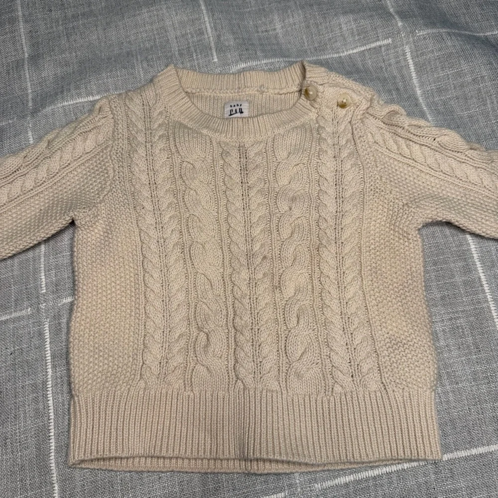Baby GAP 12-18‎ Months Fisherman Sweater Cable Knit Button Collar Cotton